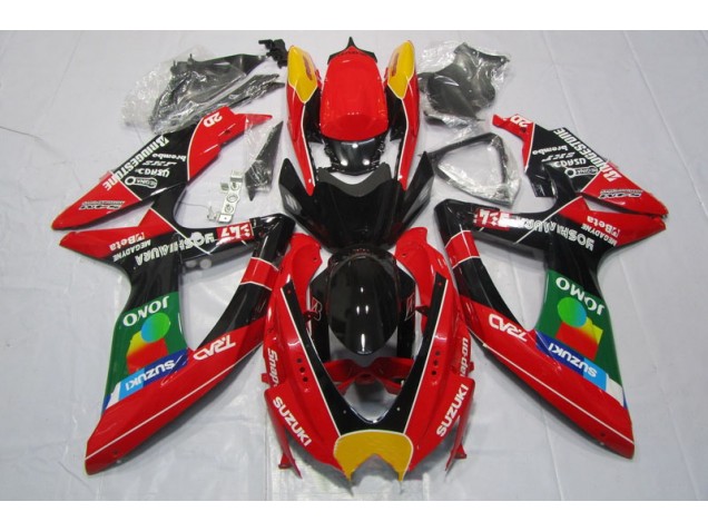 Vermelho Preto Jomo Carenagem Moto GSXR 600 K8 08-10 Vermelho Preto Jomo Carenagem Moto GSXR 600 K8 08-10