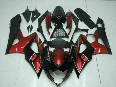 Vermelho Preto Kit Completo Carenagem Moto GSXR 1000 K5 05-06