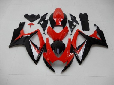 Vermelho Preto Kits Carenagem Moto GSXR 600 / 750 K6 06-07