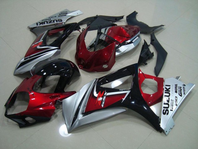 Vermelho Preto Prata Kit Carenagem Moto GSXR 1000 K7 07-08
